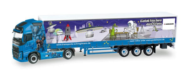 Herpa 307741 - Volvo FH Gl. XL Gardinenplanen-Sattelzug "Schreglmann" - 1:87