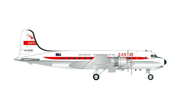 Herpa Wings 571555 - Qantas Douglas DC-4 - VH-EDB “Norfolk Trader“ - 1:200