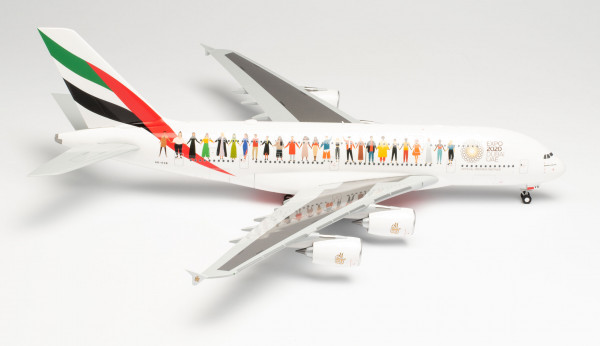 Herpa Wings 571692 - Emirates Airbus A380 “Year of Tolerance“ – A6-EVB - 1:200