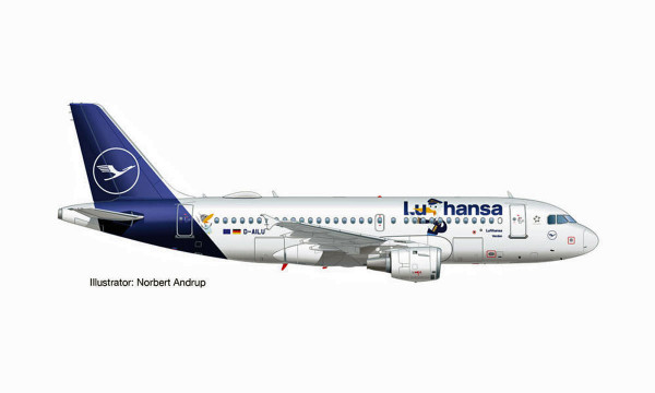 Herpa Wings 612722 - Lufthansa Airbus A319 &quot;Lu&quot; - D-AILU &quot;Verden&quot; - 1:100 - Snap-Fit