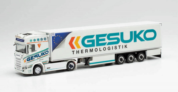 Herpa 313780 - Scania CS 20 HD Kühlkoffer-Sattelzug "GESUKO" - 1:87