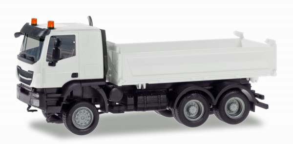 Herpa 013673 - Herpa MiniKit: Iveco Trakker Meiller Kipper, weiß - 1:87