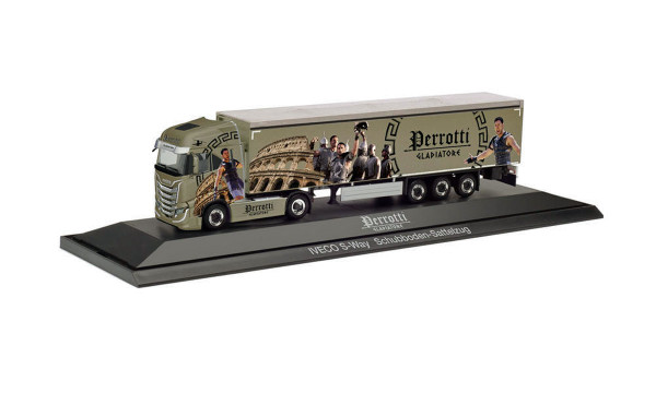 Herpa 122139 - Iveco S-Way Schubboden-Sattelzug &quot;Perrotti / Gladiatore&quot; - 1:87