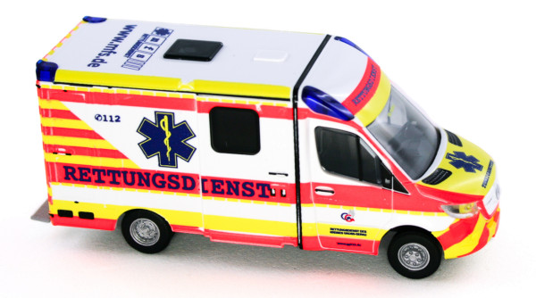 Rietze 76282 - Strobel RTW ´18 mfs Rettungsdienst Kelsterbach - 1:87