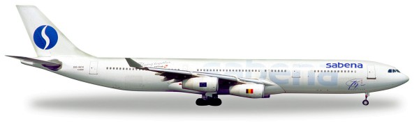 Herpa Wings 532655 - Sabena Airbus A340-200 &quot;75th Anniversary&quot; - OO-SCX - 1:500