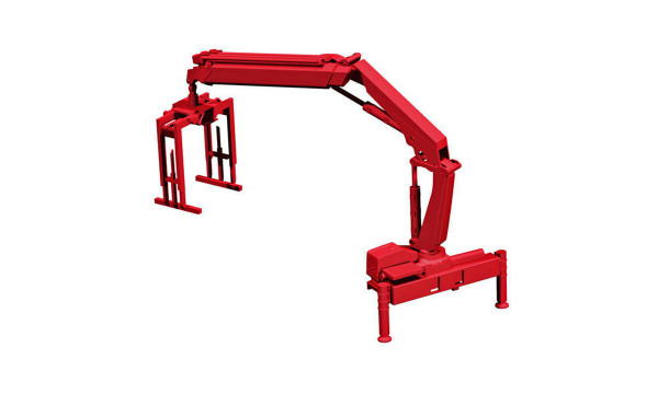 Herpa 054133 - Zubehör Hiab Ladekran X-HIPRO 232 E-3 mit Palettengabel, rot - 1:87