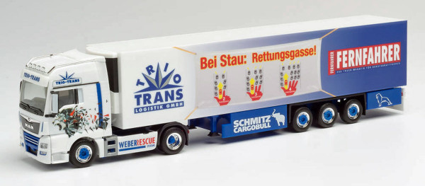 Herpa 940863 - MAN TGX XXL Kühlkoffer-Sattelzug &quot;Trio Trans&quot; - 1:87