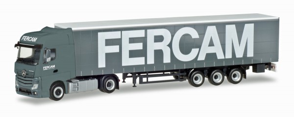 Herpa 309486 - Mercedes-Benz Actros Bigspace Gardinenplanen-Sattelzug &quot;Fercam&quot; (I) - 1:87