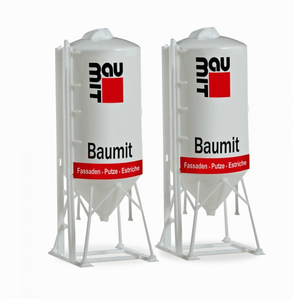 Herpa 076883 - Zubehör 2 x Standsilo 22,5m³ "BauMit" - 1:87