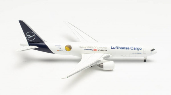 Herpa Wings 536103 - Lufthansa Cargo Boeing 777F “Sustainable Fuel - Powered by DB Schenker” – D-ALF