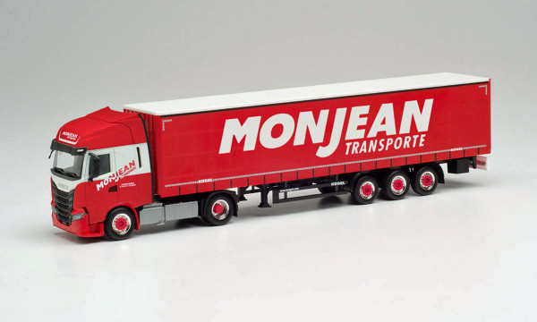 Herpa 314060 - Iveco S-Way Gardinenplanen-Sattelzug "Monjean" - 1:87