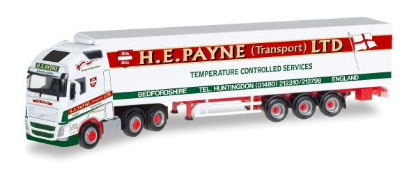 Herpa 306164 - Volvo FH Gl. XL 6x2 Kühlkoffer-Hängerzug "H.E.Payne" (GB) - 1:87