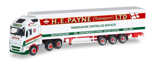 Herpa 306164 - Volvo FH Gl. XL 6x2 Kühlkoffer-Hängerzug &quot;H.E.Payne&quot; (GB) - 1:87