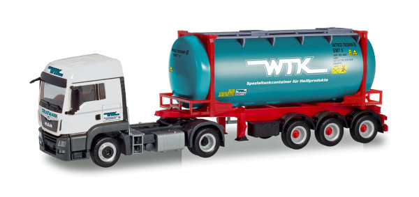 Herpa 311021 - MAN TGS LX Euro 6c Swapcontainer-Sattelzug "Wittener Transport Kontor / Stratmann" -