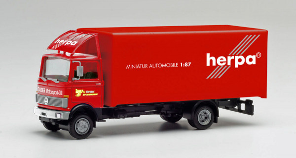 Herpa 311755 - Mercedes-Benz 813 Koffer-LKW &quot;Herpa Motorsport 1989 / Tauber Motorsport - 1:87