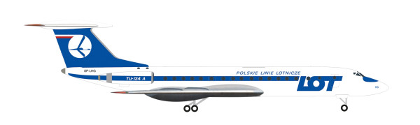 Herpa Wings 537025 - LOT Polish Airlines Tupolev TU-134A – SP-LHG - 1:500