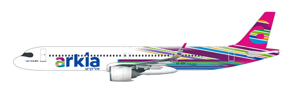 Herpa Wings 612524 - Arkia Israeli Airlines Airbus A321LR - 4X-AGH - 1:200 - Snap-Fit