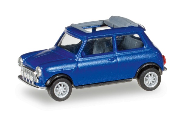 Herpa 038591 - Mini Cooper, blaumetallic (Mit Rolldach und Zusatzscheinwerfern) - 1:87