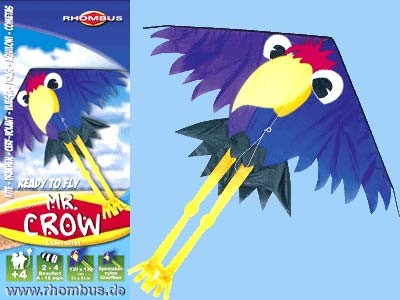 Rhombus Kinderdrachen Mr. Crow - 130 x 130 cm