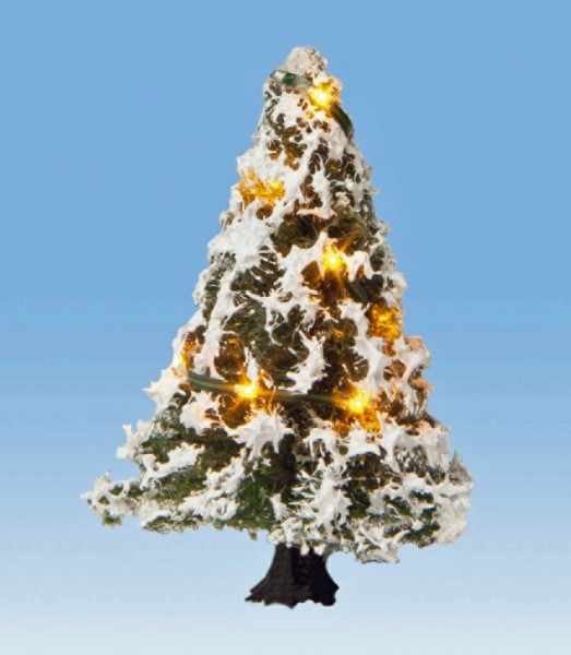 NOCH 22110 - Beleuchteter Weihnachtsbaum mit 10 LEDs, verschneit, 5 cm hoch - H0 / TT / N / Z