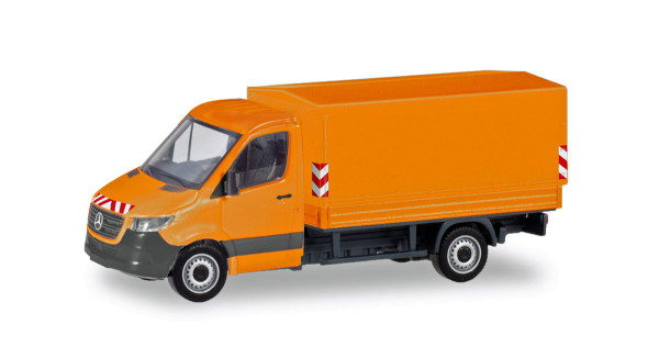 Herpa 095044 - Mercedes-Benz Sprinter Pritsche / Plane, kommunalorange - 1:87