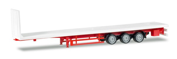 Herpa 076845 - Lowliner-Flachbett-Auflieger 3-achs, weiß - 1:87