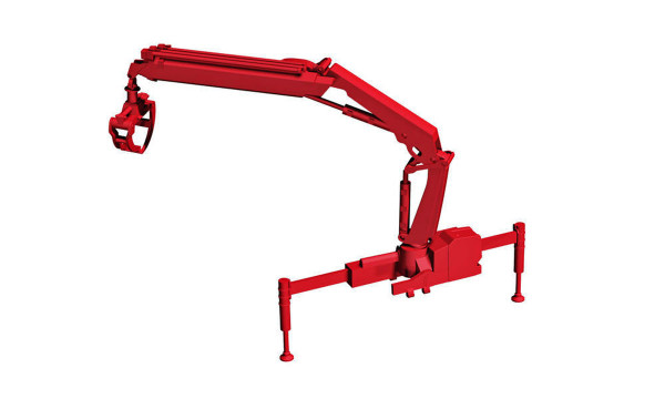 Herpa 054140 - Zubehör Hiab Ladekran X-HIPRO 232 E-3 mit Greifer, rot - 1:87