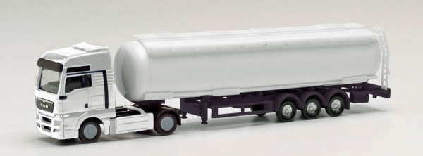 Herpa 013819 - Herpa Minikit MAN TGX XXL Tank-Sattelzug, weiß - 1:160