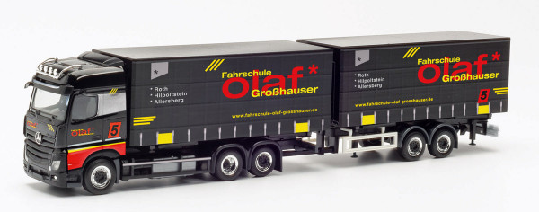 Herpa 312240 - Mercedes-Benz Actros Tandem- Hängerzug "Fahrschule Olaf Großhauser" - 1:87