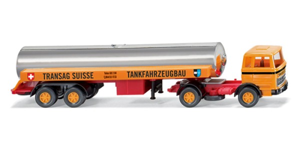 Wiking 0805 99 - Flüssiggassattelzug (MB 1620) "TRANSAG SUISSE" - H0