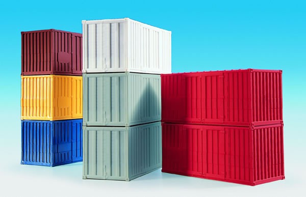 Kibri 10924 - 20-Fuß-Container (8 Stück) - H0