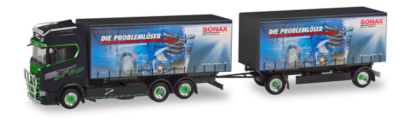Herpa 311267 - Scania CS 20 HD Wechselgardinenplanen-Hängerzug "TET / Sonax, Big Mike" - 1:87