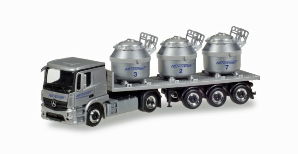 Herpa 307246 - Mercedes-Benz Actros Classicspace 2,3 Aluminiumtiegel-Sattelzug "Nicromet" (PL)- 1:87