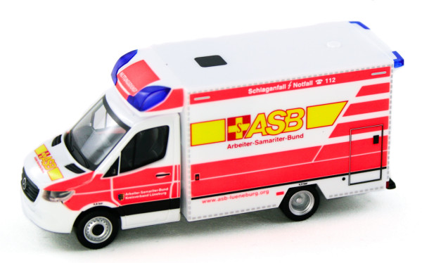 Herpa 945691 - Mercedes-Benz Sprinter `18 Fahrtec RTW &quot;ASB Lüneburg&quot; - 1:87