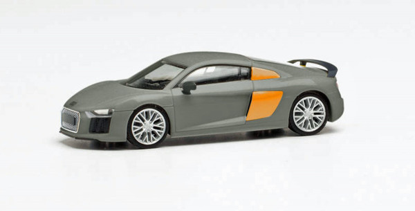 Herpa 028516-002 - Audi R8® V10 Plus, nardograu / Blade orange - 1:87