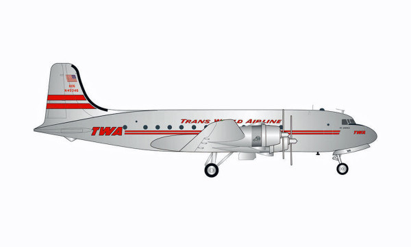 Herpa Wings 571074 - TWA Trans World Airline Douglas DC-4 - N45346 &quot;The Acropolis&quot; - 1:200
