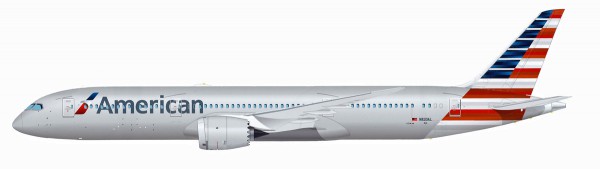 Herpa Wings 612043 - American Airlines Boeing 787-9 Dreamliner - 1:200 - Snap-Fit
