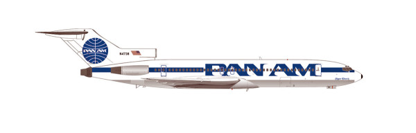 Herpa Wings 571845 - Pan Am Boeing 727-200 - Billboard with cheatline test livery - N4738 “Clipper E