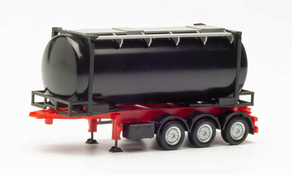 Herpa 076678-002 - 26 ft. Containerchassis mit Swapcontainer, schwarz - 1:87