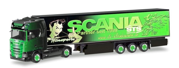 Herpa 309370 - Scania CS Hochdach Kühlkoffer-Sattelzug "GS Transporte" - 1:87