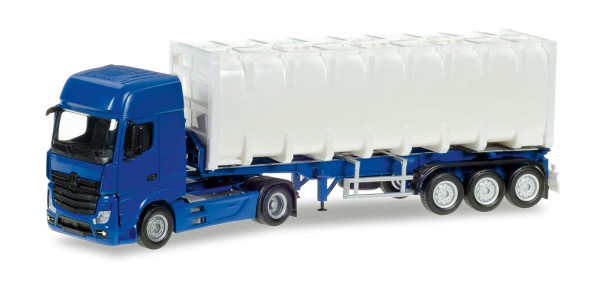 Herpa 013031 - Herpa MiniKit: Mercedes-Benz Actros Giga Bulkcontainer-Sattelzug, unbedruckt - 1:87