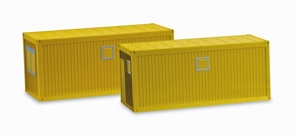 Herpa 053600-002 - Zubehör Baucontainer, gelb (2 Stück) - 1:87
