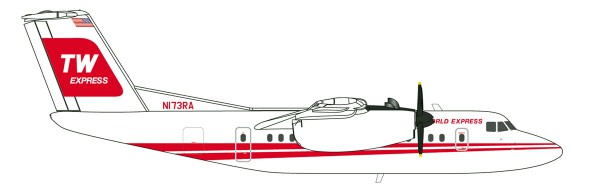 Herpa Wings 559041 - Trans World Express De Havilland Canada DHC-7 &quot;Dash 7&quot; - N173RA - 1:200