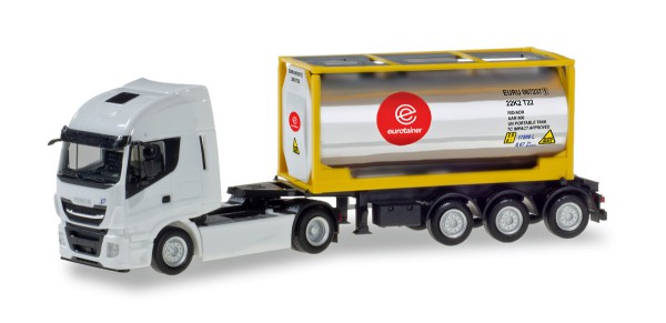 Herpa 310604 - Iveco Stralis XP Chromtankcontainer-Sattelzug "Eurotrainer" - 1:87