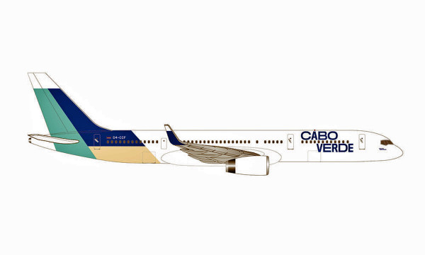 Herpa Wings 534581 - Cabo Verde Airlines Boeing 757-200 - Island of Sal colors - D4-CCF "Praia de Sa
