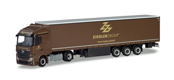 Herpa 310260 - Mercedes-Benz Actros Streamspace Gardinenplanen-Sattelzug "Ziegler Group" (Bayern / P