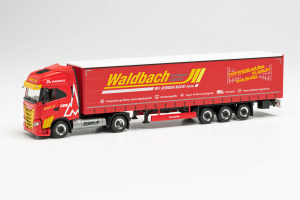 Herpa 314411 - Iveco S-Way LNG Gardinenplanen-Sattelzug „Waldbach Logistik“ - 1:87