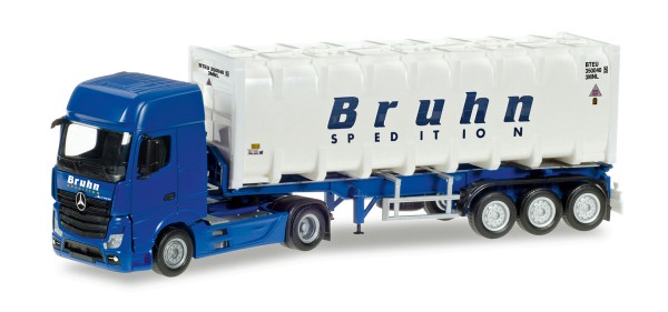 Herpa 307796 - Mercedes-Benz Actros Giga Bulkcontainer-Sattelzug &quot;Bruhn&quot; - 1:87