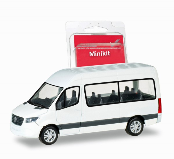 Herpa 013468 - Herpa MiniKit: Mercedes-Benz Sprinter Bus Hochdach, weiß - 1:87