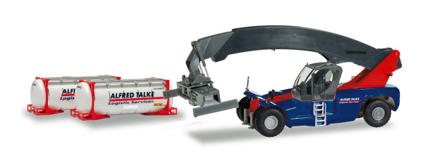 Herpa 311823 - Liebherr Reachstacker LRS 645 mit 2 Containern &quot;Alfred Talke&quot; - 1:87
